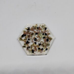 Petit plateau Labradorite, Cristal de roche, Péridot, Tourmaline noire